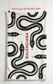 Balenciaga Black Snake Pattern Print Flannel Sofa Throw Blanket Luxury Brand Cover BA046